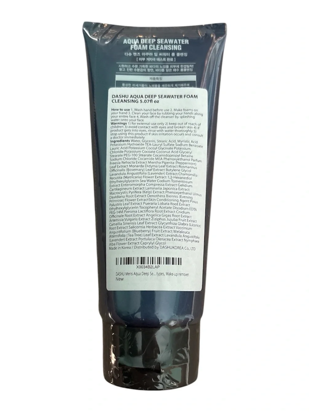 Ash Mens Aqua Deep Seawater Foam Cleansing - Blue